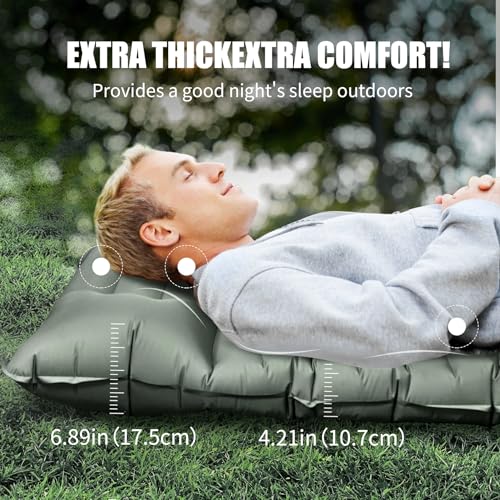 Ultralight Camping Sleeping Pad with Pillow and Pump for Adults