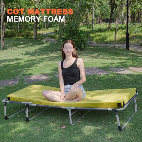 Memory Foam Camping Mattress Pad, 3" Waterproof & Pillow Included