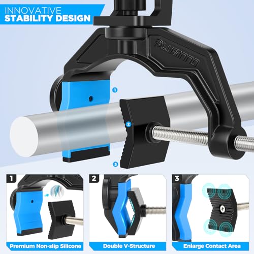 Fishing Rod Holders for Boat - Dual V-Shaped Design, Upgraded Clamp